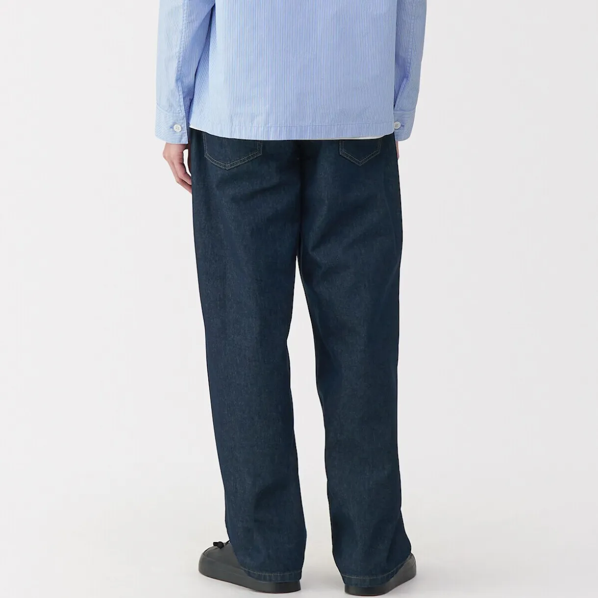 Jeans large en washi et denim pour homme