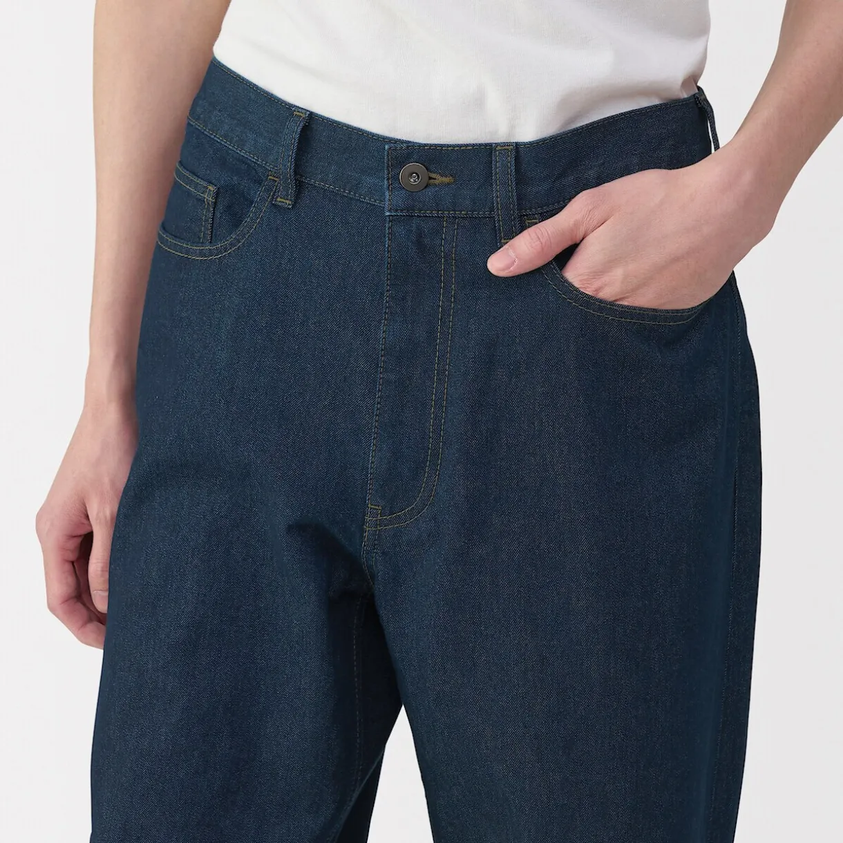 Jeans large en washi et denim pour homme