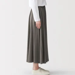 Jupe midaxi froncée en jersey de mélange de Lyocell pour femme