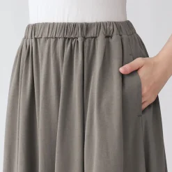 Jupe midaxi froncée en jersey de mélange de Lyocell pour femme