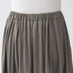 Jupe midaxi froncée en jersey de mélange de Lyocell pour femme