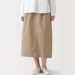 Jupe midi à la coupe confortable en coton délavé pour femme