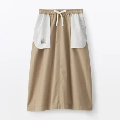 Jupe midi à la coupe confortable en coton délavé pour femme
