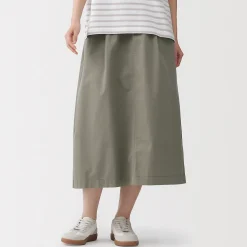 Jupe midi à la coupe confortable en coton délavé pour femme