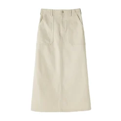 Jupe midi coupe droite avec motif de chevrons et en coton pour femme