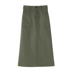 Jupe midi coupe droite avec motif de chevrons et en coton pour femme
