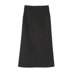 Jupe midi coupe droite avec motif de chevrons et en coton pour femme