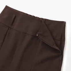 Jupe midi plissée en sergé de polyester pour femme