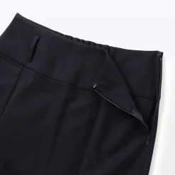 Jupe midi plissée en sergé de polyester pour femme