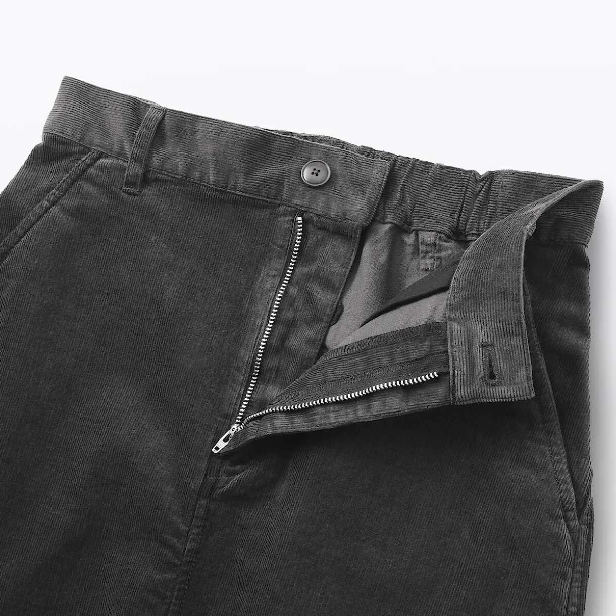 Jupe midi taille haute en velours côtelé extensible pour femme