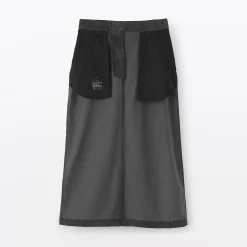 Jupe midi taille haute en velours côtelé extensible pour femme