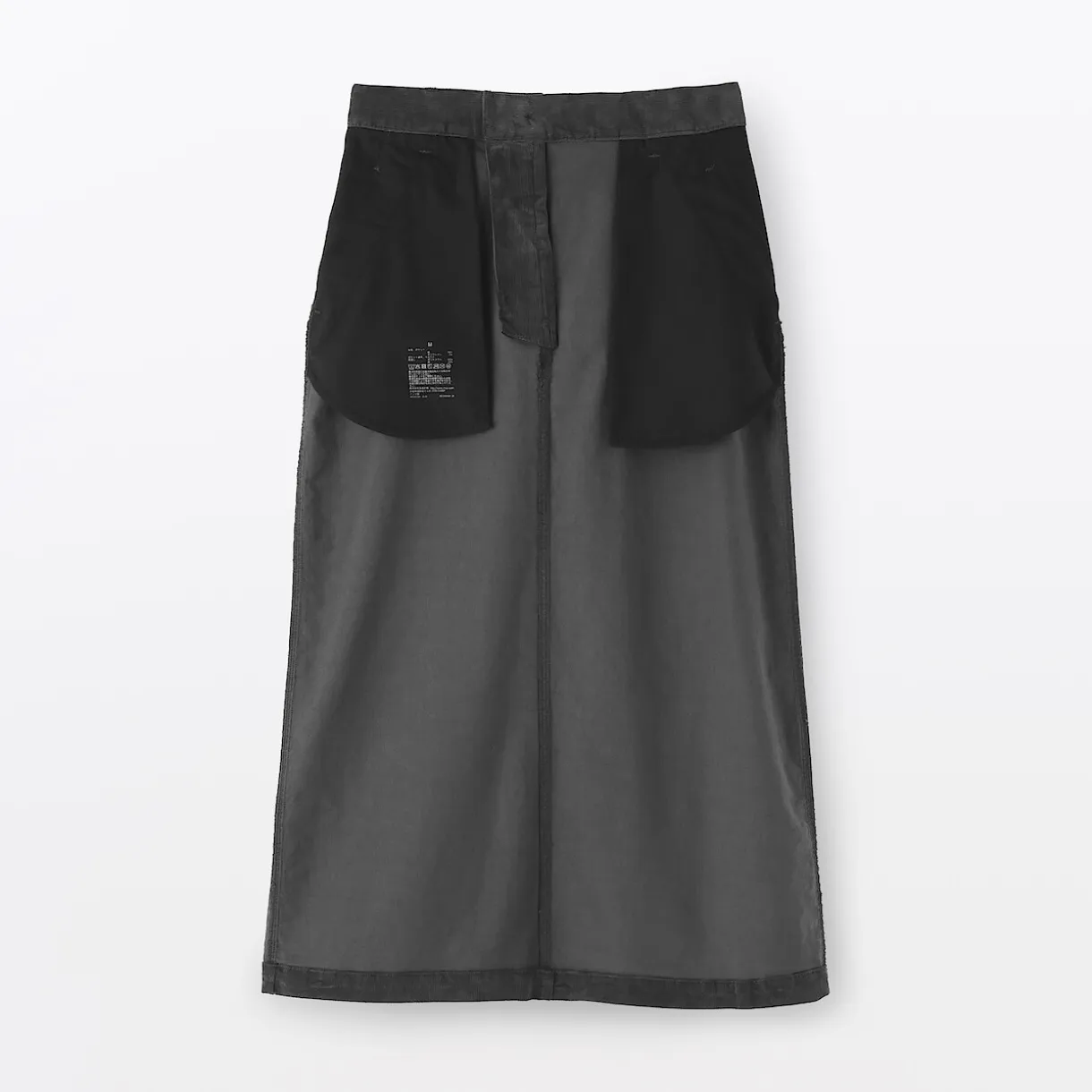 Jupe midi taille haute en velours côtelé extensible pour femme