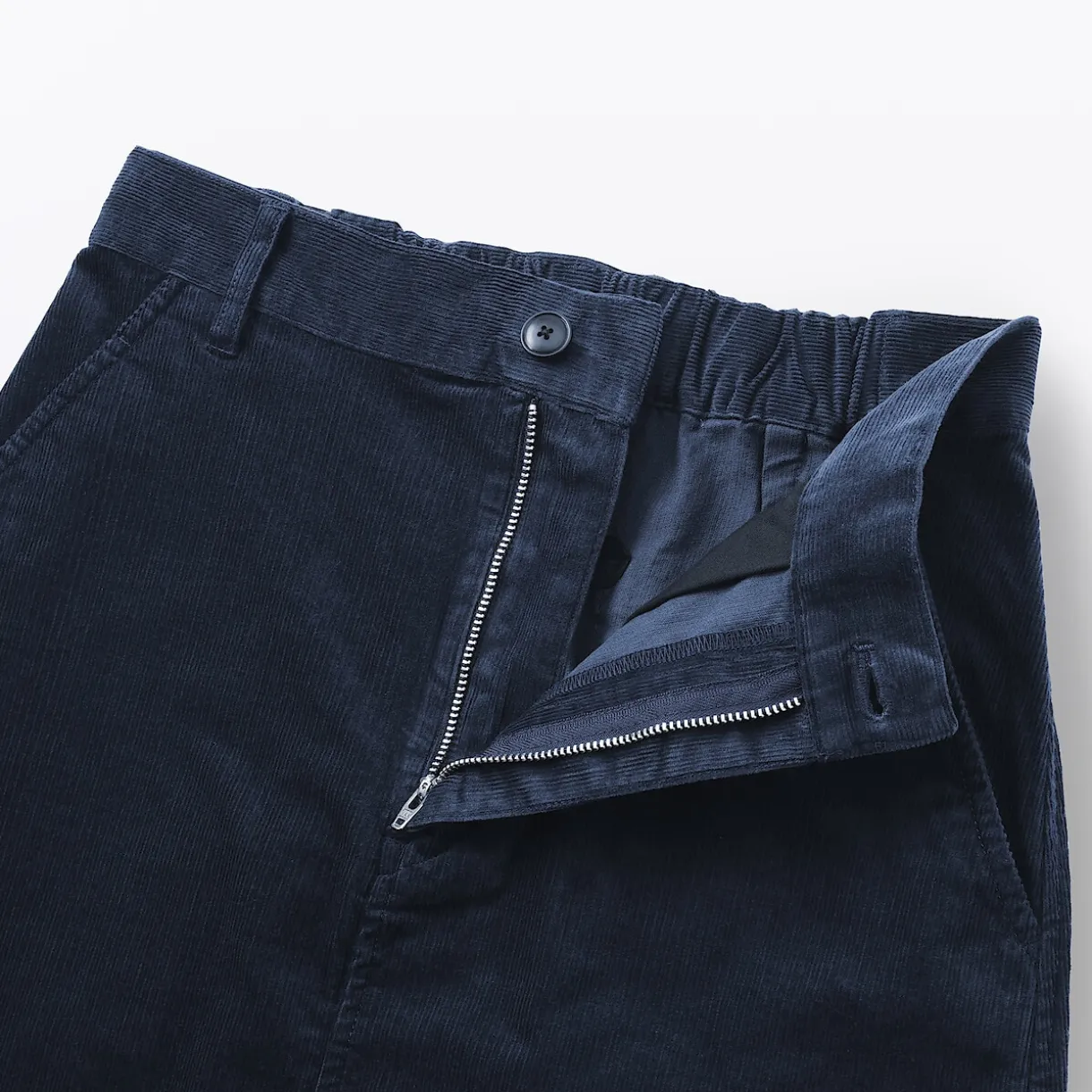 Jupe midi taille haute en velours côtelé extensible pour femme