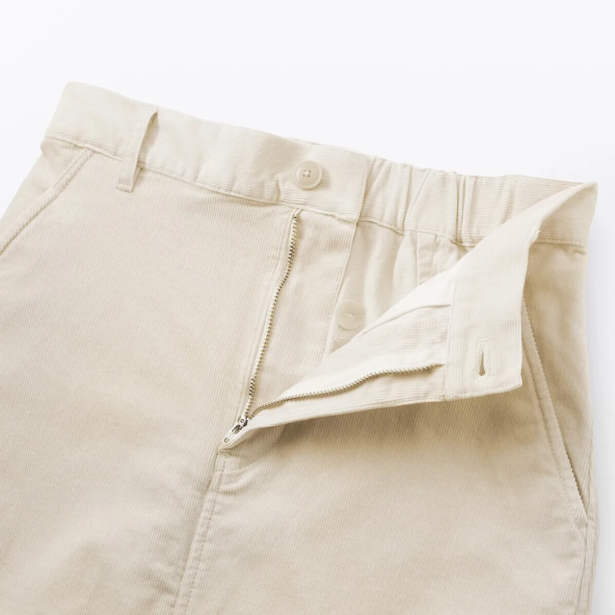 Jupe midi taille haute en velours côtelé extensible pour femme