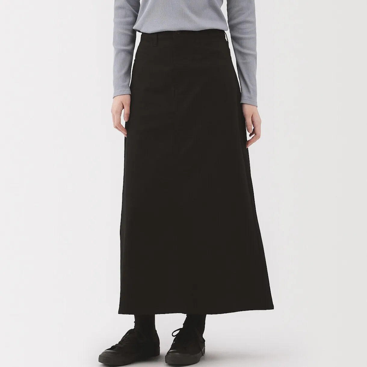 Jupe trapèze en chino extensible pour femme