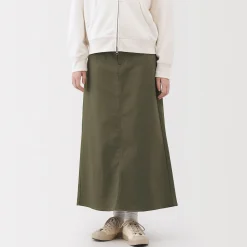Jupe trapèze en chino extensible pour femme