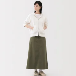 Jupe trapèze en chino extensible pour femme