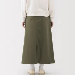 Jupe trapèze en chino extensible pour femme