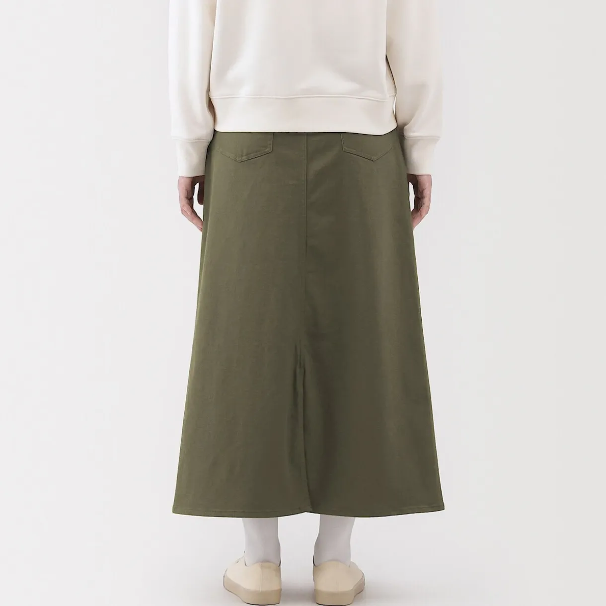 Jupe trapèze en chino extensible pour femme