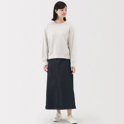 Jupe trapèze en denim extensible pour femme