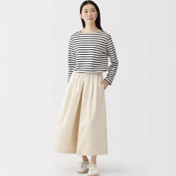 Jupe-culotte légère en sergé de kapok mélangé pour femme