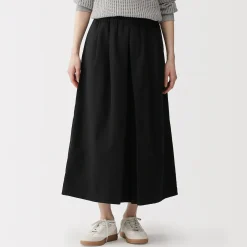 Jupe-culotte légère en sergé de kapok mélangé pour femme