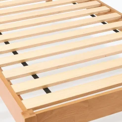 Lit large double plaqué en bois d'hévéa