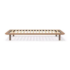Lit plateforme simple en noyer