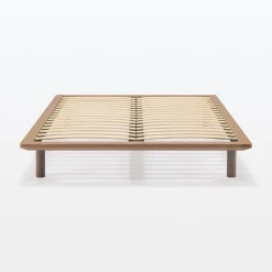 Lit plateforme super king en noyer
