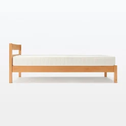 Lit super king plaqué en bois d'hévéa