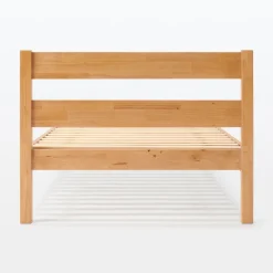 Lit super king plaqué en bois d'hévéa