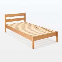 Lit super king plaqué en bois d'hévéa