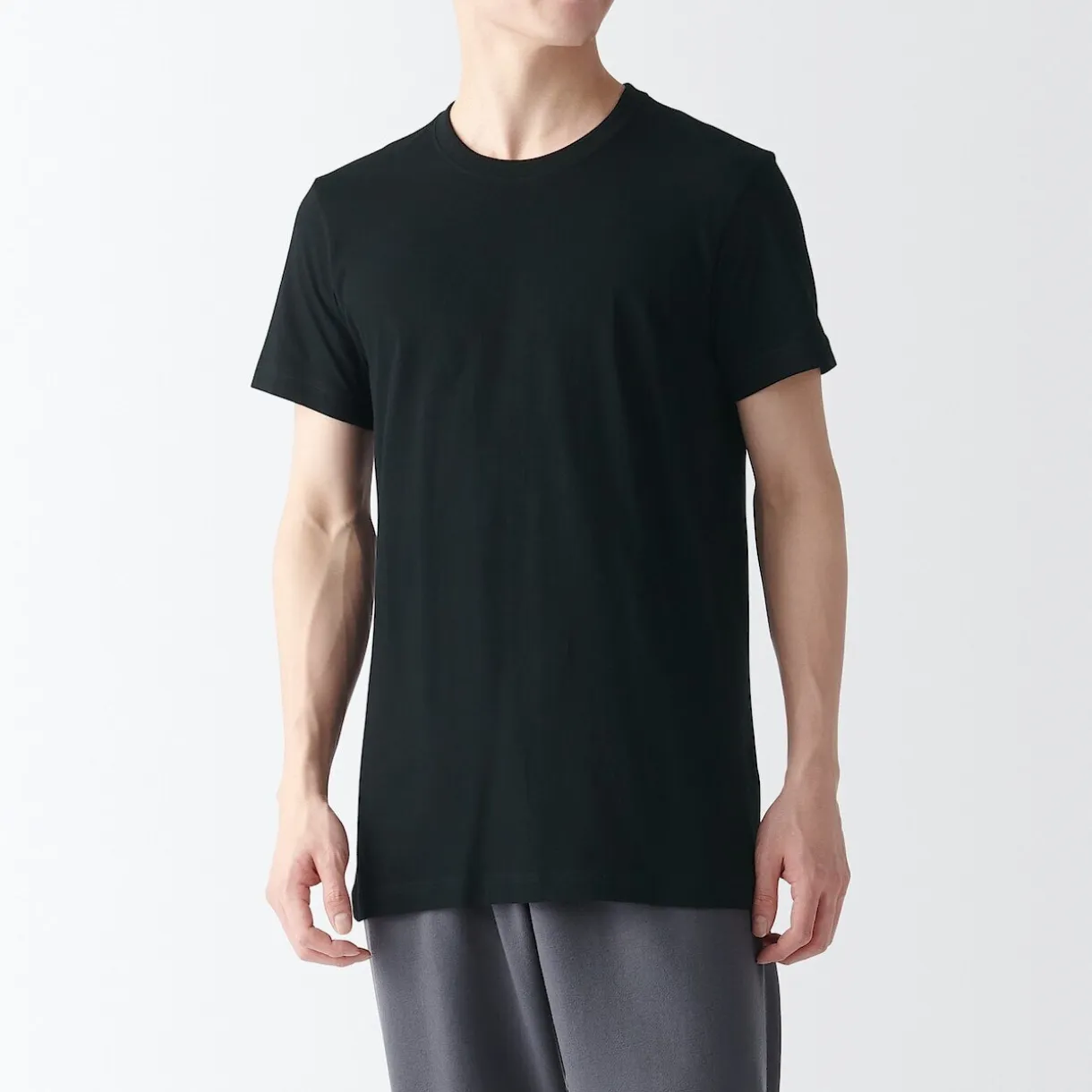Lot de 2 t‐shirts col rond en coton sans couture latérale pour homme