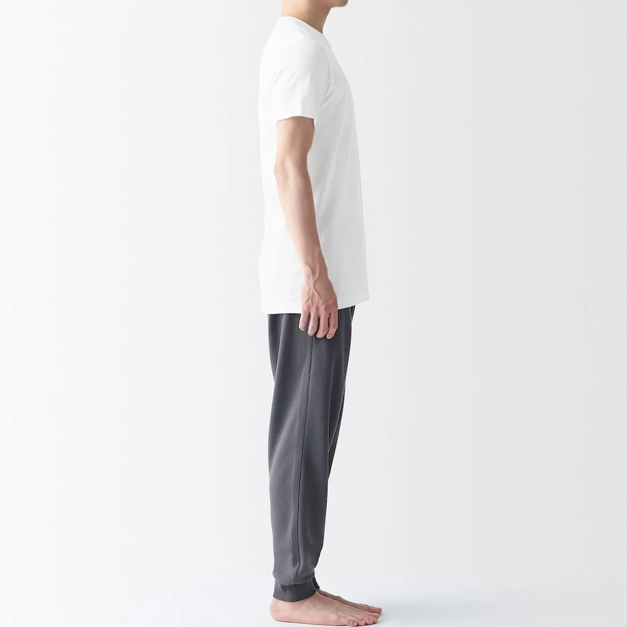 Lot de 2 t‐shirts col rond en coton sans couture latérale pour homme