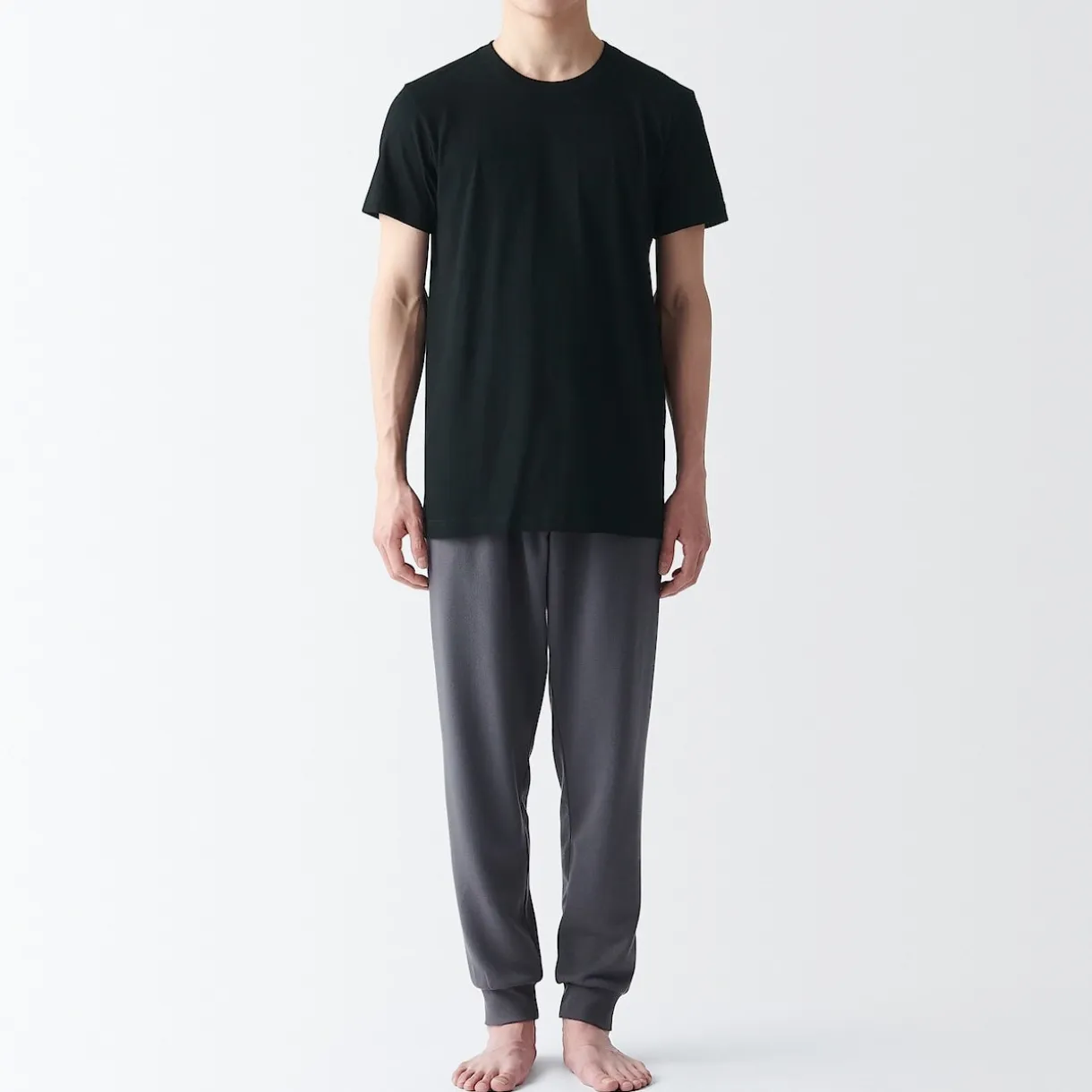 Lot de 2 t‐shirts col rond en coton sans couture latérale pour homme