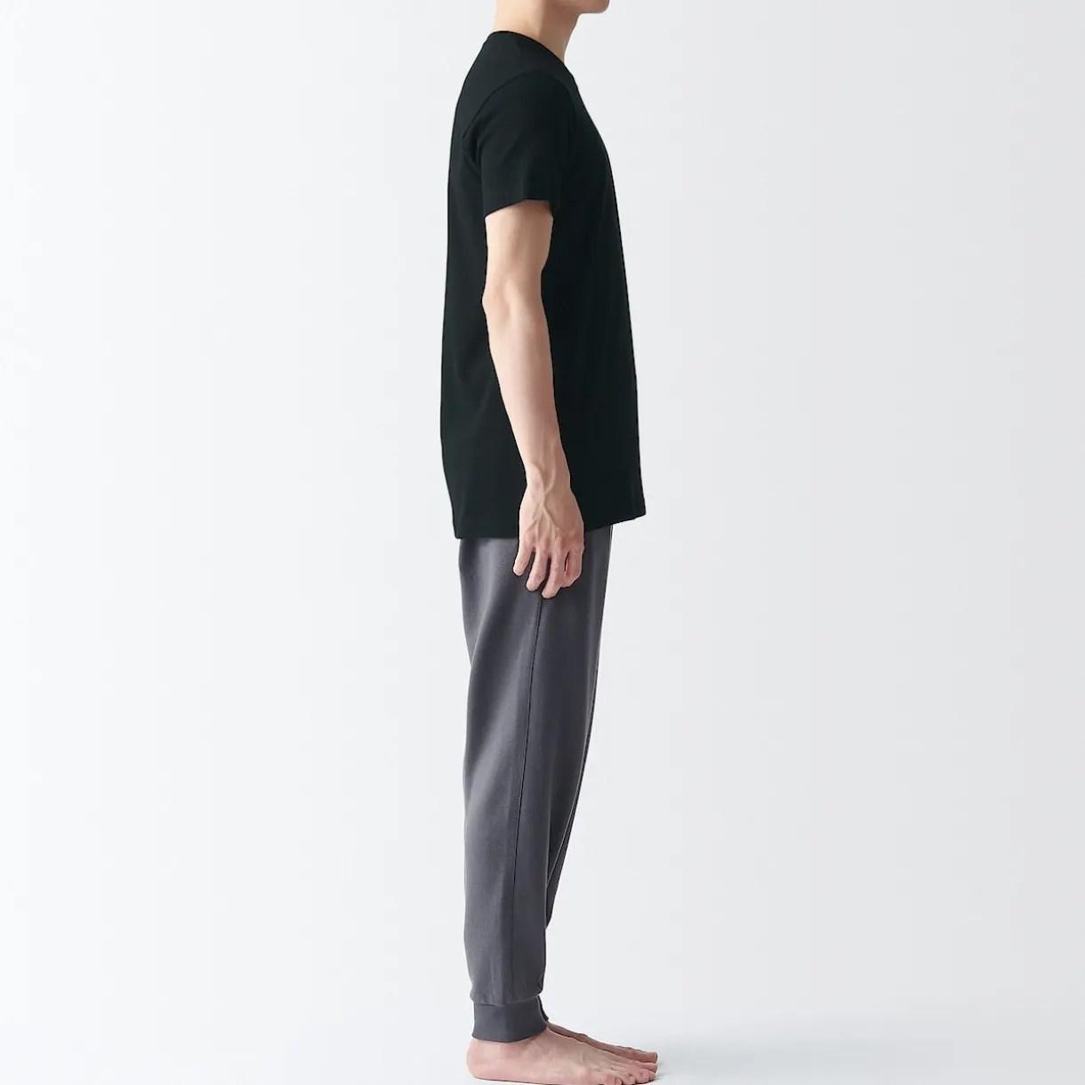 Lot de 2 t‐shirts col rond en coton sans couture latérale pour homme