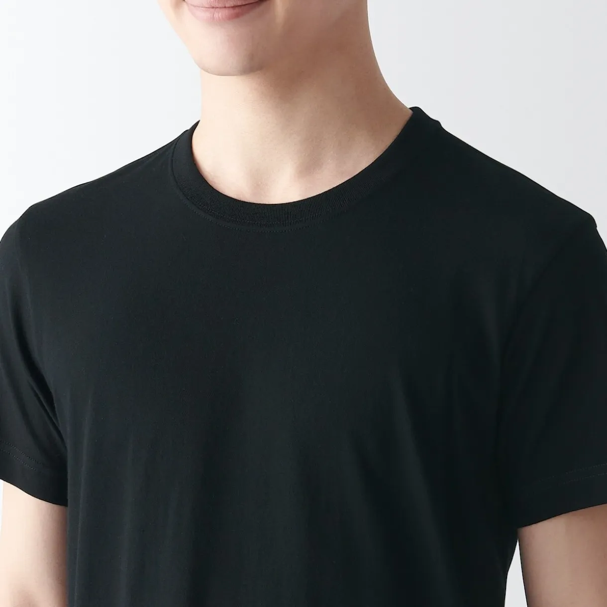 Lot de 2 t‐shirts col rond en coton sans couture latérale pour homme