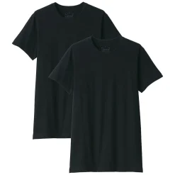 Lot de 2 t‐shirts col rond en coton sans couture latérale pour homme