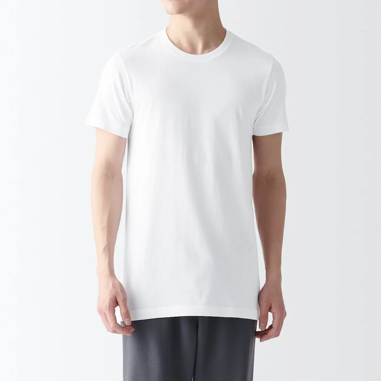 Lot de 2 t‐shirts col rond en coton sans couture latérale pour homme