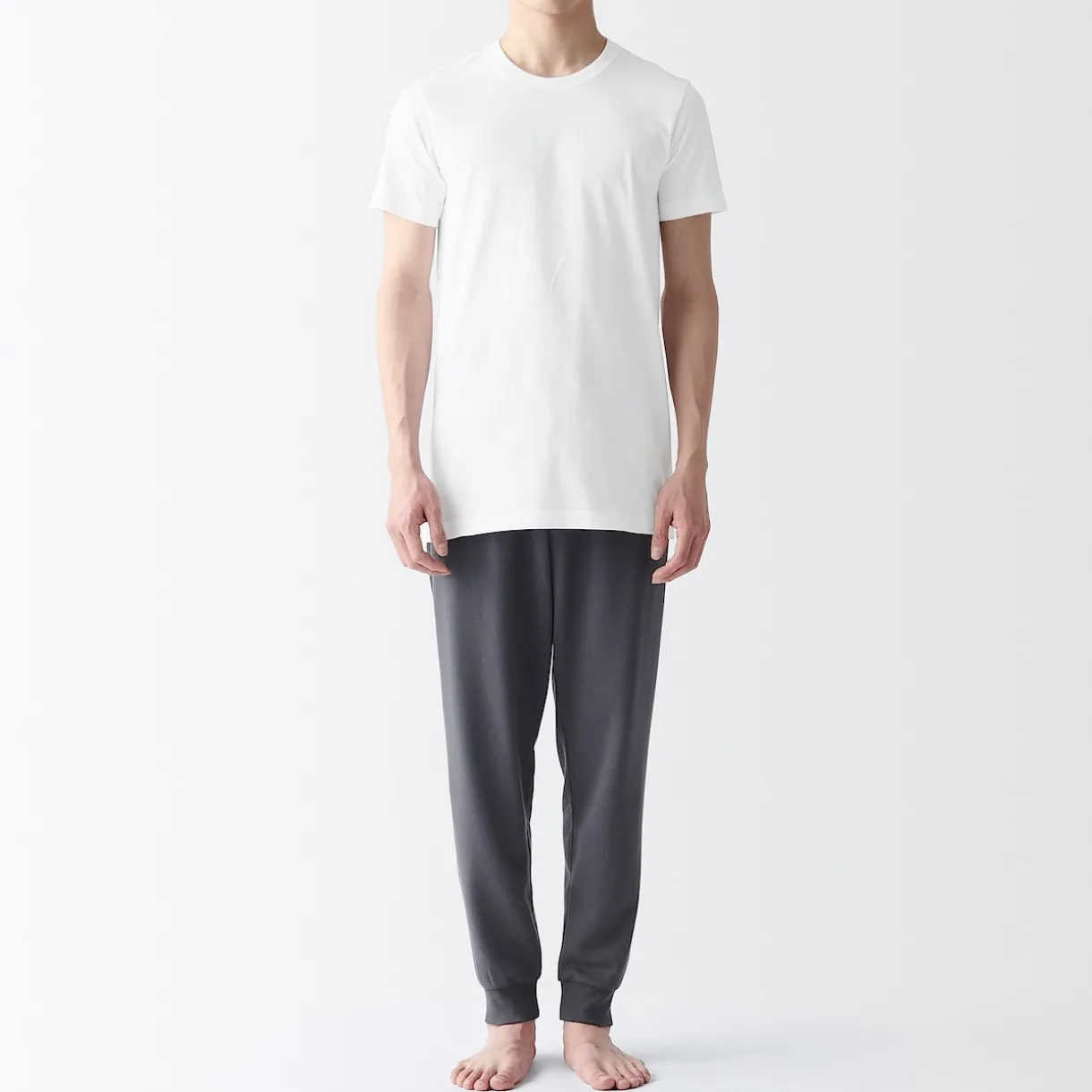 Lot de 2 t‐shirts col rond en coton sans couture latérale pour homme