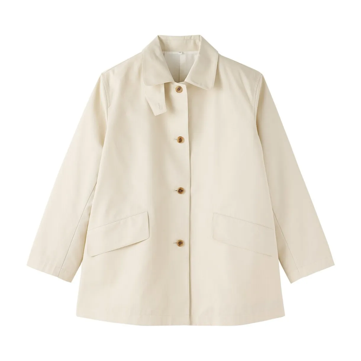 Manteau à col montant déperlant en sergé de coton pour femme