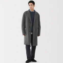 Manteau Chesterfield en mélange de laine mérinos pour homme