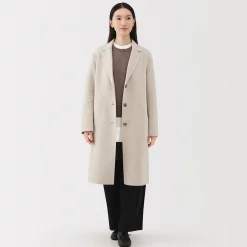 Manteau Chesterfield en mélange de laine mérinos pour femme