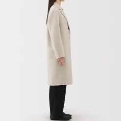 Manteau Chesterfield en mélange de laine mérinos pour femme