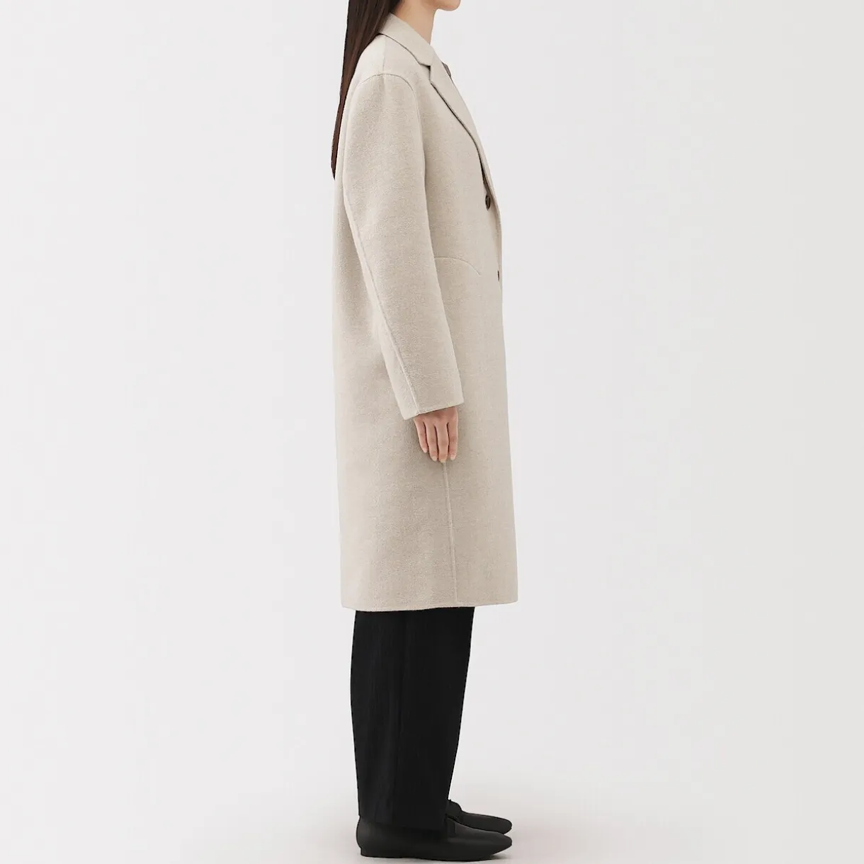 Manteau Chesterfield en mélange de laine mérinos pour femme