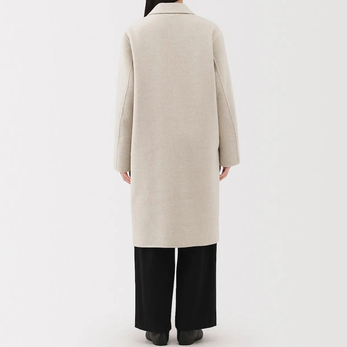 Manteau Chesterfield en mélange de laine mérinos pour femme
