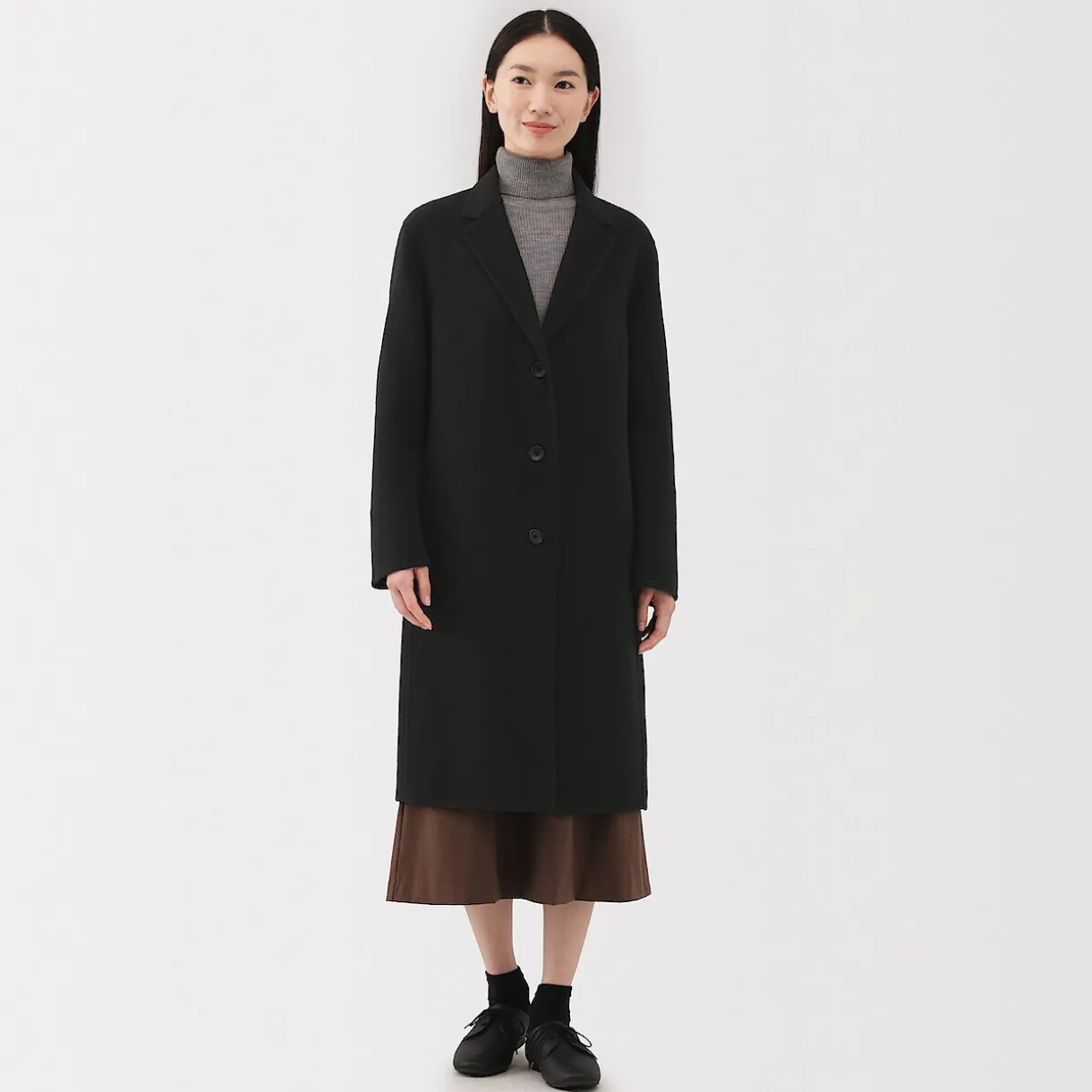 Manteau Chesterfield en mélange de laine mérinos pour femme