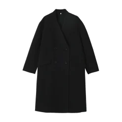 Manteau croisé en cachemire recyclé pour femme