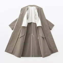 Manteau droit en coton déperlant pour femme