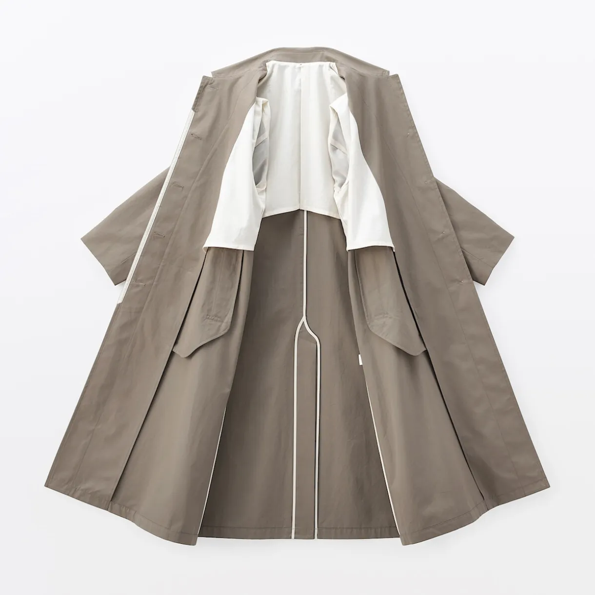 Manteau droit en coton déperlant pour femme